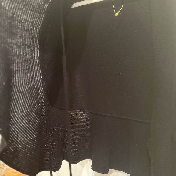 Women’s Black Wool & Cashmere Open Front Cardigan Sz XS Neutral Staple - Picture 7 of 11